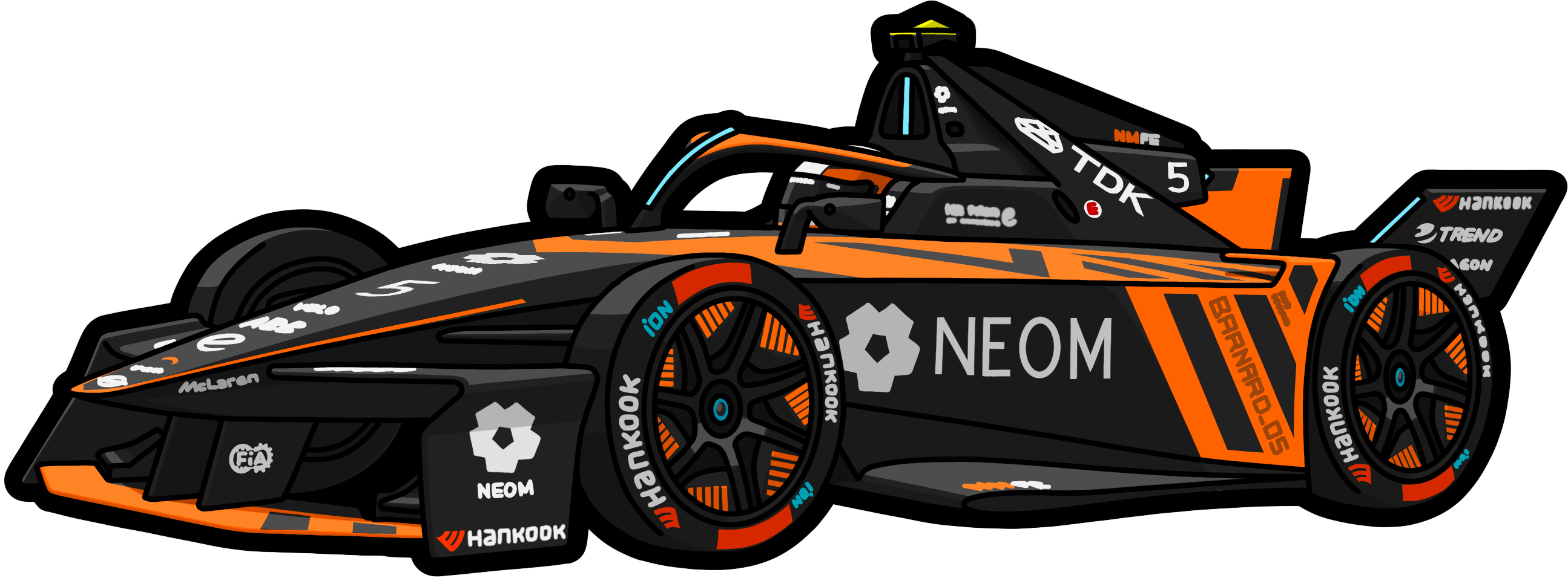 NEOM MCLAREN FORMULA E TEAMイラスト